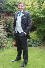 Grey Herringbone Wedding Suit