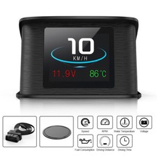 Car Digital OBD2 Speedometer Alarm Fuel Consumption Meter Temperature Gauge UK