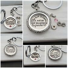 Love between Mother and daughter glass locket floating charms gift