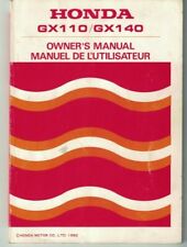 Honda GX110 GX140 Engines Owners Manual 1982 7263F