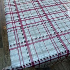 Grey and Wine Red Check Tartan