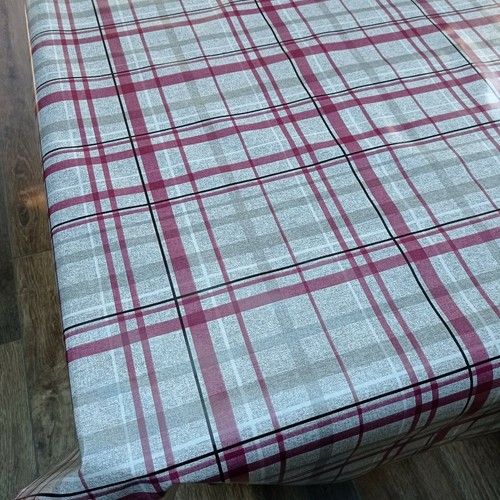 Grey and wine red check - and,