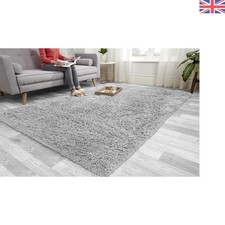 Super Soft Shag Rug 80cm x 150cm - High Pile Silver Area Carpet for Living Room