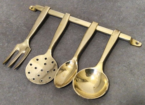 Vintage brass cutlery wall - cutlery,