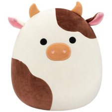 Original Squishmallows Plush Ronnie the Cream and Brown Cow 40cm