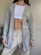 White Stuff grey long cardi cardigan fine knit long cardi loungewear casual