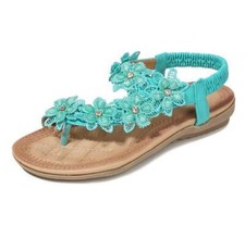 Womens Sandals Flowers Elastic