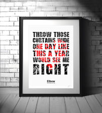 Elbow ❤ One Day Like This ❤ song lyric poster Limited Edition Print - 3 sizes