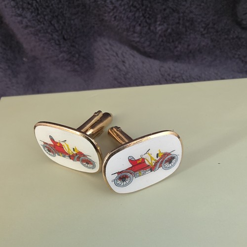 Vintage cufflinks gold tone - vintage, gold-tone