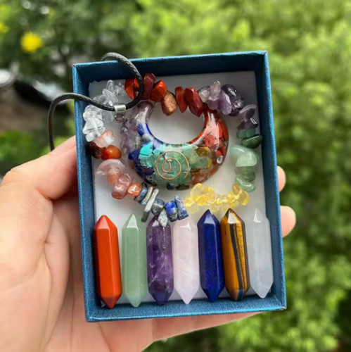 9pcs set carved chakra - 9pcs/set, 7