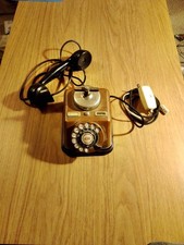 Vintage brass rotary telephone - vintage,