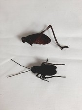 Japanese Antique Okimono Bronze Silver ornaments netsuke pair crickets - Signed