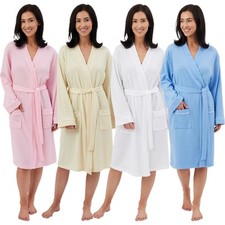 Indigo Sky Waffle Knitted Robe