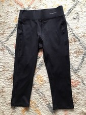 LA Gear Ladies Black Knee Length Cropped Workout Leggings Running Size 12 New