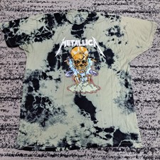 Metallica T-Shirt Tie Dye Scales of Justice Skull Graphic Print Mens Oversized L