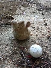 Small Stone Bullfrog Garden Ornament Pond Statue Frog Toad Decor