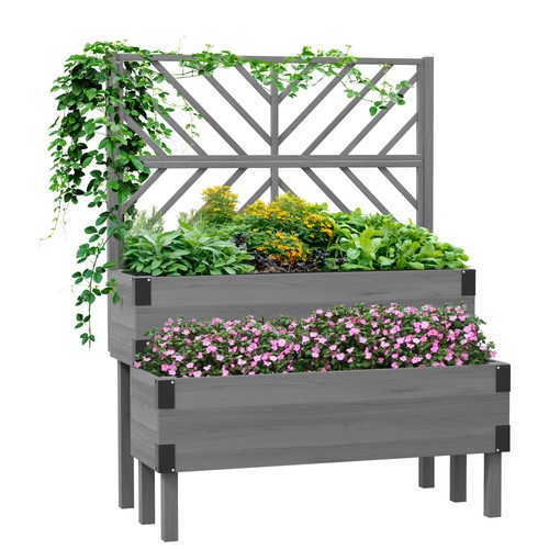 Tier wooden raised bed with - wooden,