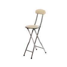 White Padded Folding High Chair Breakfast Kitchen Bar Stool Seat NEW!