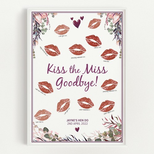Hen party game kiss the - party,