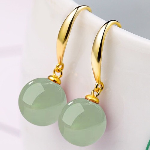 Vintage green jade earrings