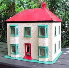 Vintage Wooden Dolls House with Original Light Fittings for Restoration