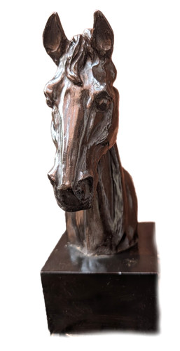 Dark head horse bust bronze - dark,