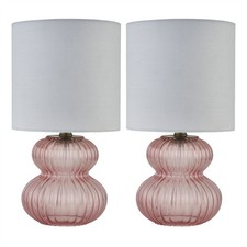 Modern Set of 2 Pink Ribbed