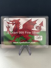 Welsh Dragon Flag Carded 1g 999 Fine Silver BullionBar