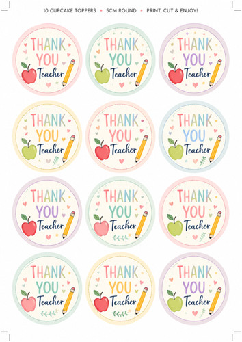 Edible cupcake toppers - cupcake, thank