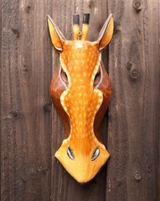 CLEARANCE 30cm Wooden Hand Crafted Giraffe Wall Hung Head