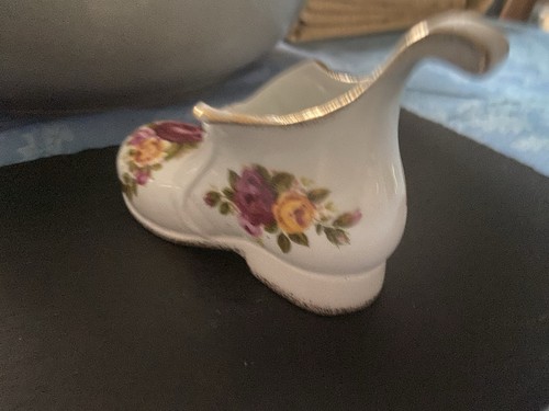 Cottage rose porcelain shoe - cottage,