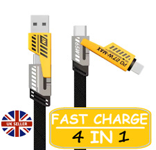 4 in 1 Multi USB PD Charger Charging Cable Cord For iPhone USB C Samsung Android