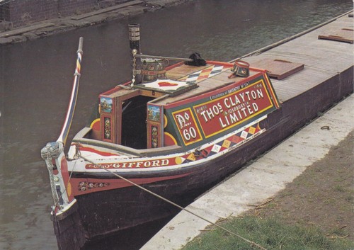 Postcard narrow boat tanker - boat,