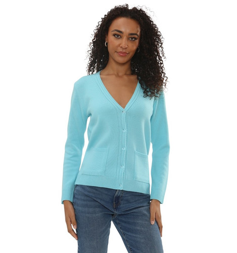 Ladies plain knit front - knit, button