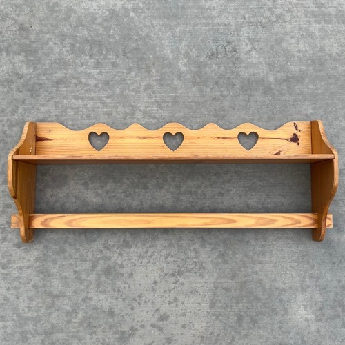 Vintage pine wood heart cutout - vintage,