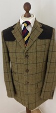 JACK ORTON Shooting Tweed Blazer Jacket Green Windowpane Check 40-42R