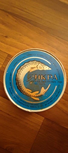 Vintage black caviar box - , tin