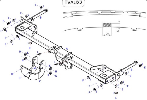 Towtrust fixed flange towbar - fixed,