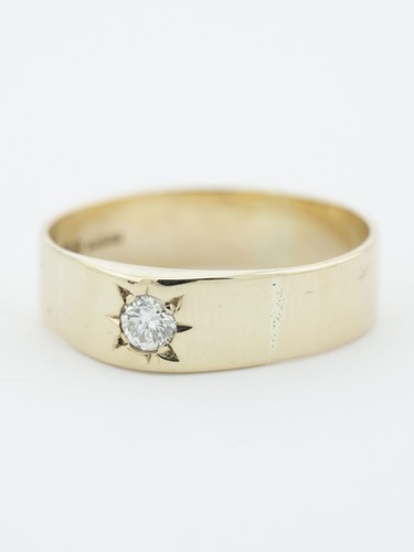 Gold diamond signet ring 9ct - diamond,