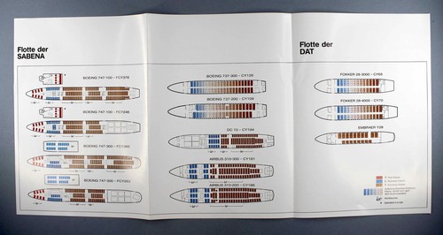 Sabena vintage fleet seat map - vintage,
