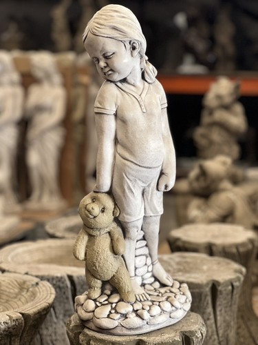 Girl with teddy - , sculpture