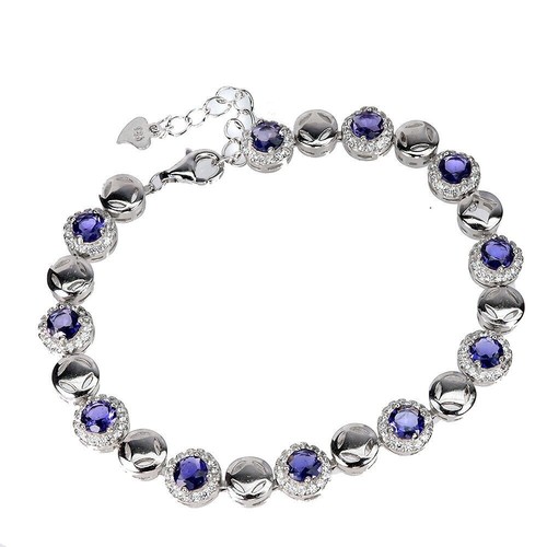 Silver bracelet iolite natural - bracelet,