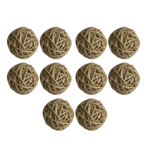 10x rattan wicker balls - 10x,