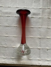 Vintage Red Glass Bud Vase