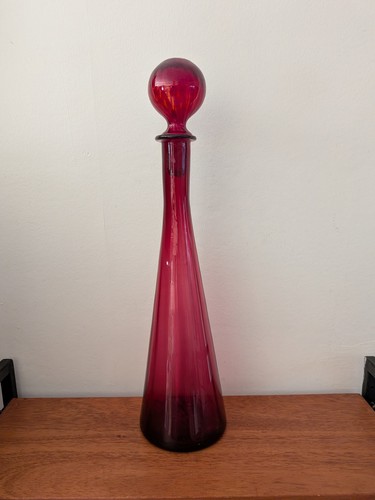 Rare red ships glass decanter