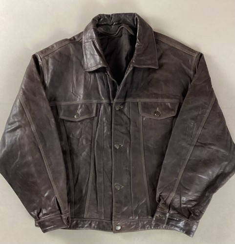 Vintage leather trucker - vintage, jacket
