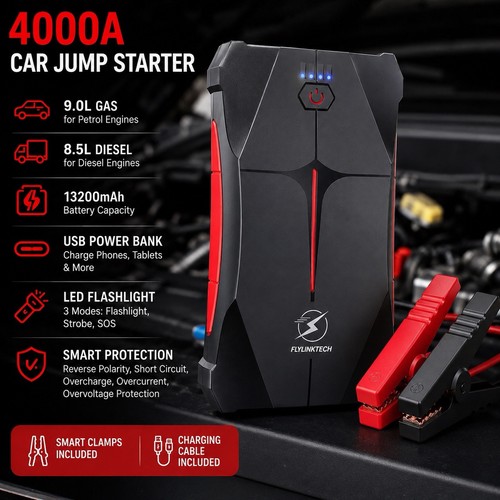 4000a car battery jump - car,