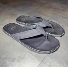 MENS UGG BLACK LEATHER FLIP