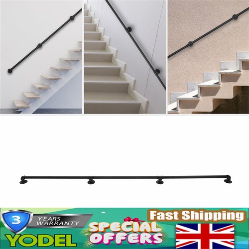8ft black handrail stair - black,