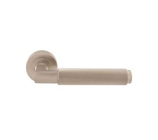 Carlisle Brass Pair Door Handles Terrazzo Knurled Lever Round Rose Satin Nickel 